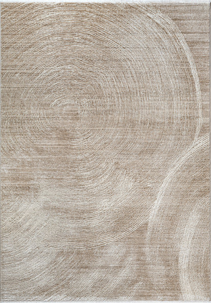 Vloerkleed Flowline 52074 Beige – Fijn Geweven Laagpolig Kleed van 7 mm – bovenaanzicht