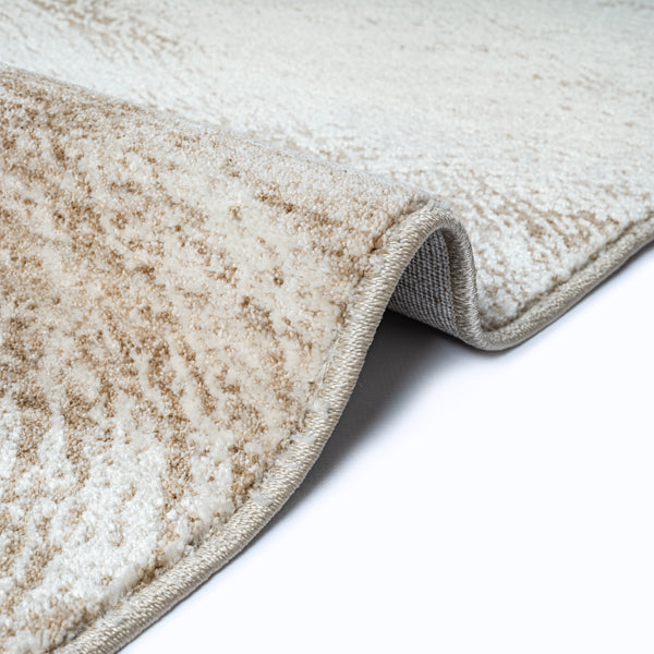 Vloerkleed Flowline 52074 Beige – Fijn Geweven Laagpolig Kleed van 7 mm – sfeerimpressie onder de eettafel