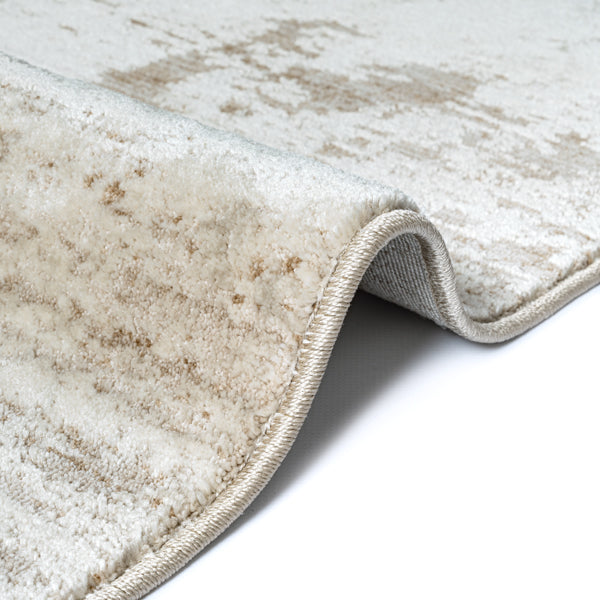 Vloerkleed Flowline 52075 Beige – Egaal Laagpolig Kleed voor Slaapkamer – sfeerimpressie naast het bed