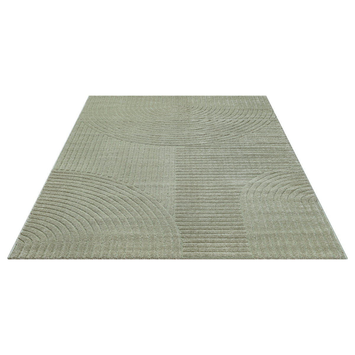 Vloerkleed Elio 2252 Groen – Zachte groentint op jute rug – sfeerimpressie in de slaapkamer