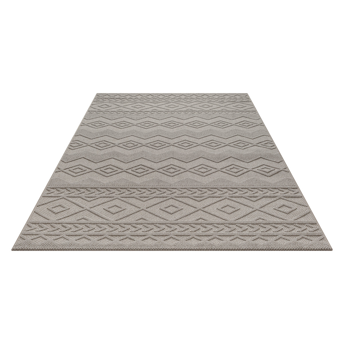 Vloerkleed Mira 7513 Beige – Laagpolig Kleed in Vijf Maten – sfeerimpressie in de eetkamer