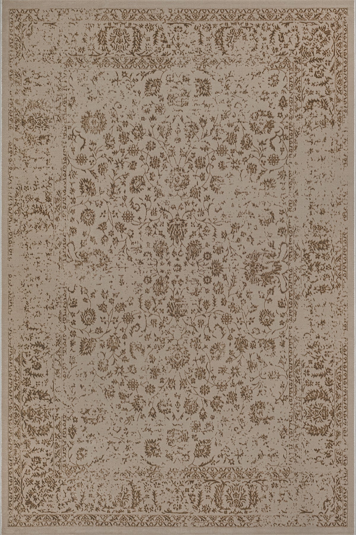 Vloerkleed Creation Donkerbeige – Laagpolig met Warme Tint – bovenaanzicht