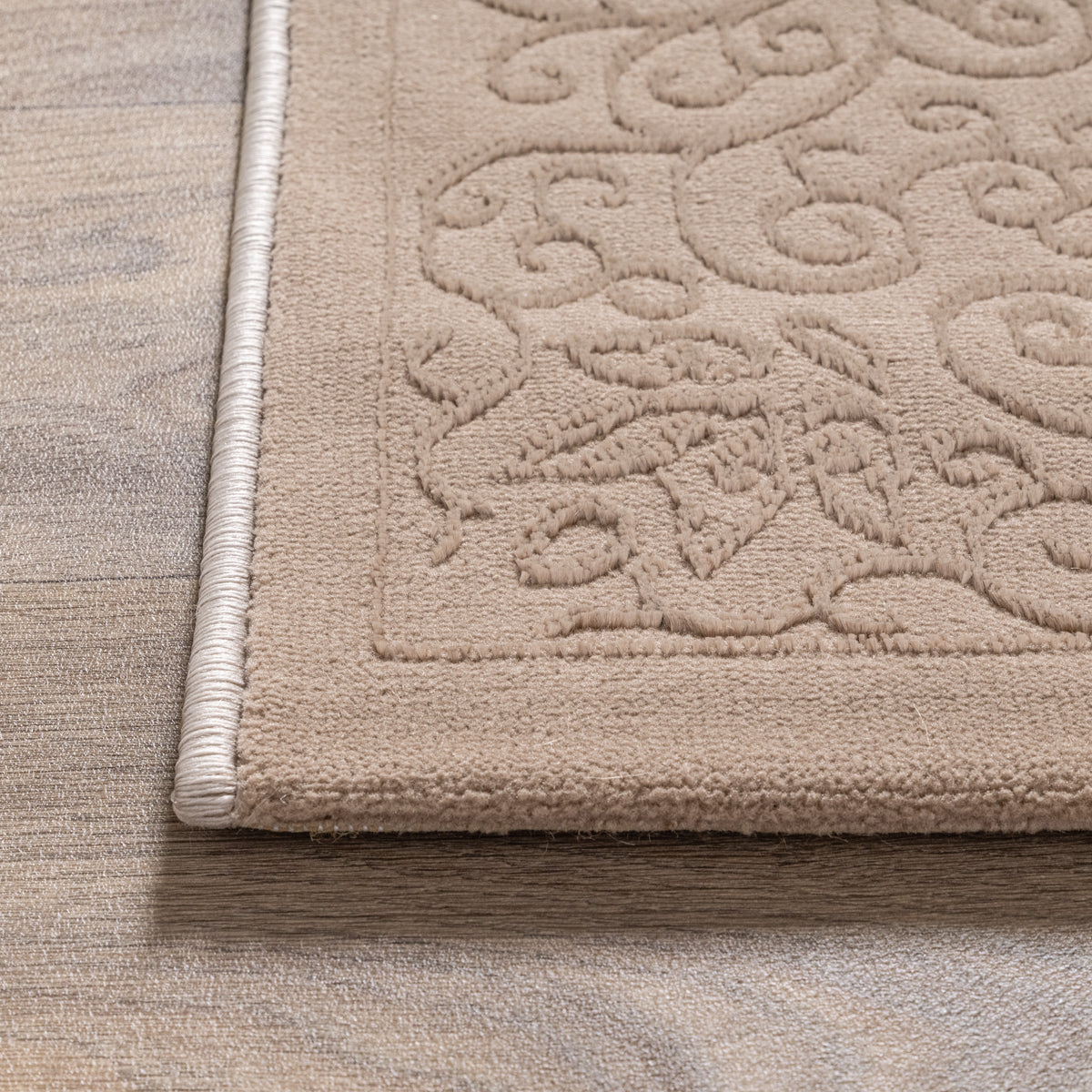 Vloerkleed Studio Donkerbeige – Oosters Dessin met Diepe Toon – detail van de pool
