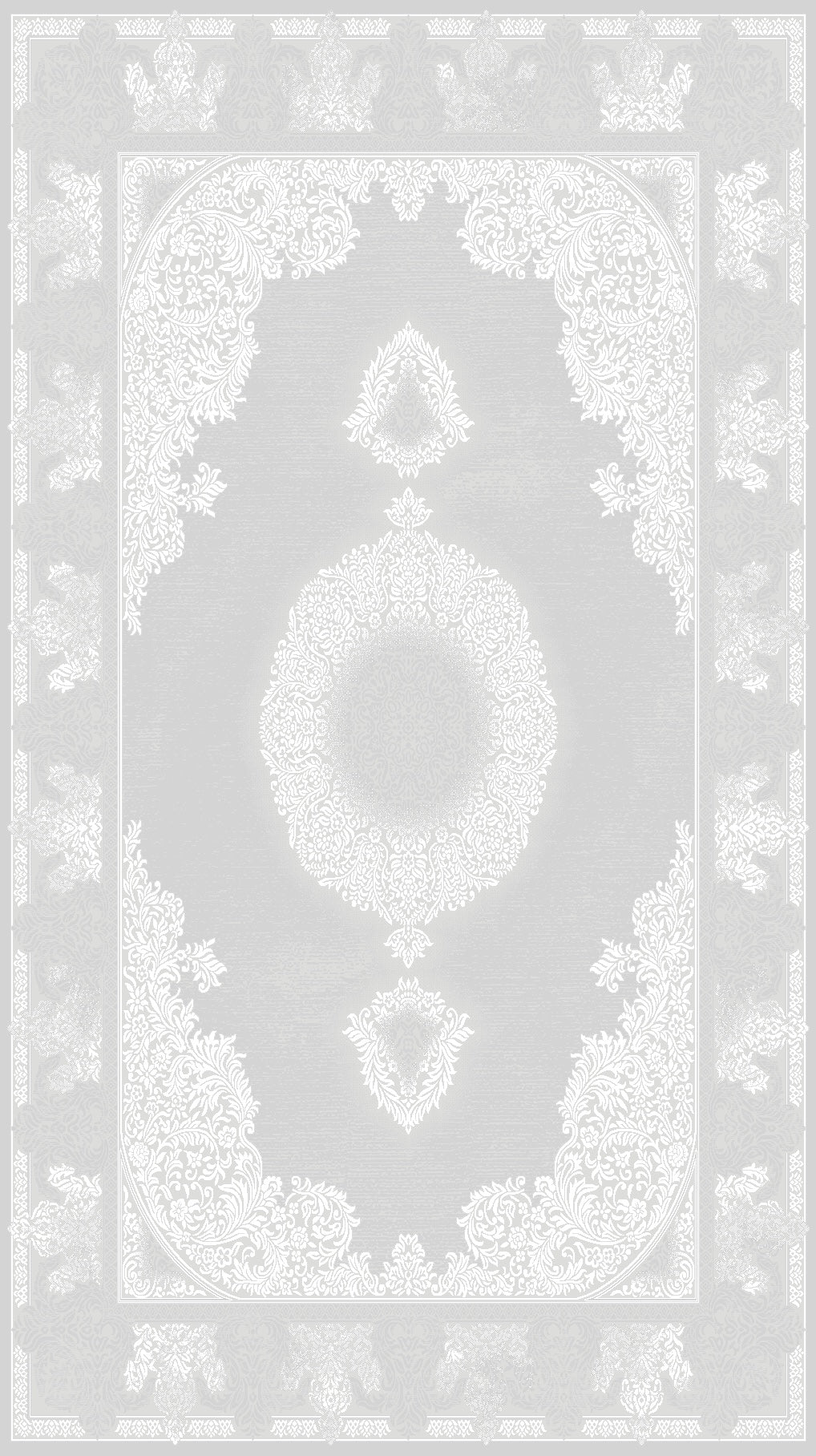 Vloerkleed Nepal 6403 Grijs – geweven acryl met natuurlijke juterug – bovenaanzicht van het hele kleed