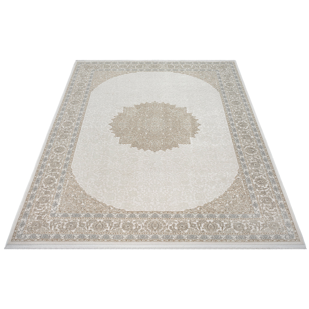 Vloerkleed Fabia Beige 71 – Rustig Laagpolig Kleed voor Woonkamer en Gang – sfeerimpressie onder de salontafel