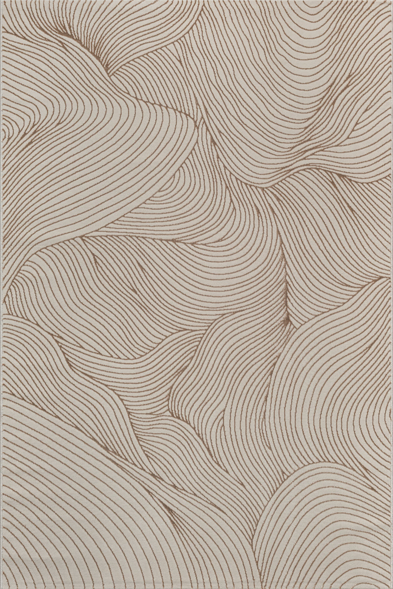 Vloerkleed Creation Beige – Laagpolig Geweven op Juterug – bovenaanzicht