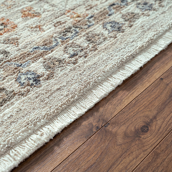 Vloerkleed Valeria 91001 Crème – geweven met korte pool van 7 mm – detail van de pool