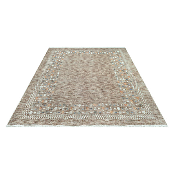 Vloerkleed Valeria 92243 Donkerbeige – warme tint met korte pool – sfeerimpressie in de hal