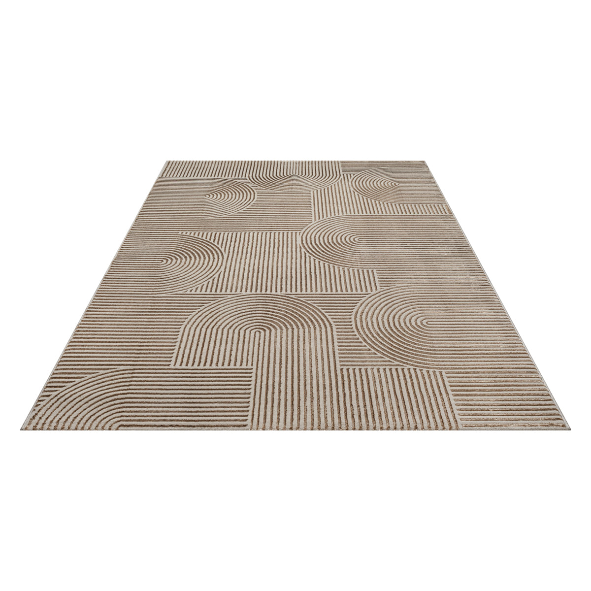 Vloerkleed Studio Beige – Vintage Ornament in Zacht Beige – sfeerimpressie in de woonkamer