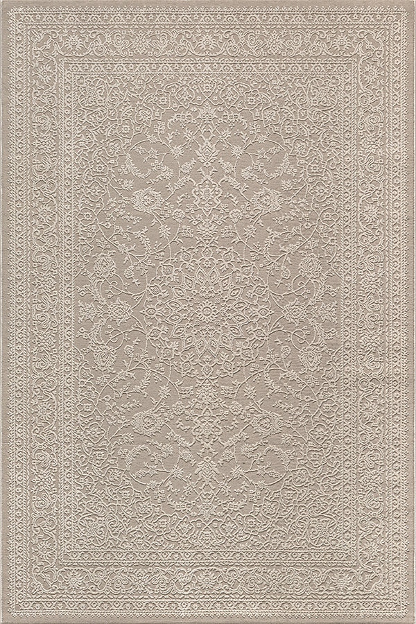 Vloerkleed Sign 1978 Beige – Rustig Reliëf op Juten Rugzijde – bovenaanzicht
