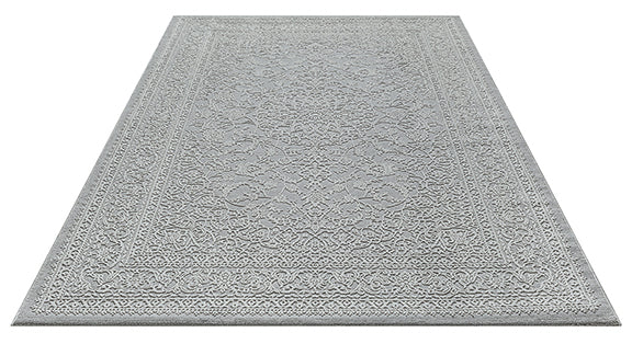 Vloerkleed Sign 1978 Grijs – Koele Tint met Geweven Diepte – sfeerimpressie in de werkkamer