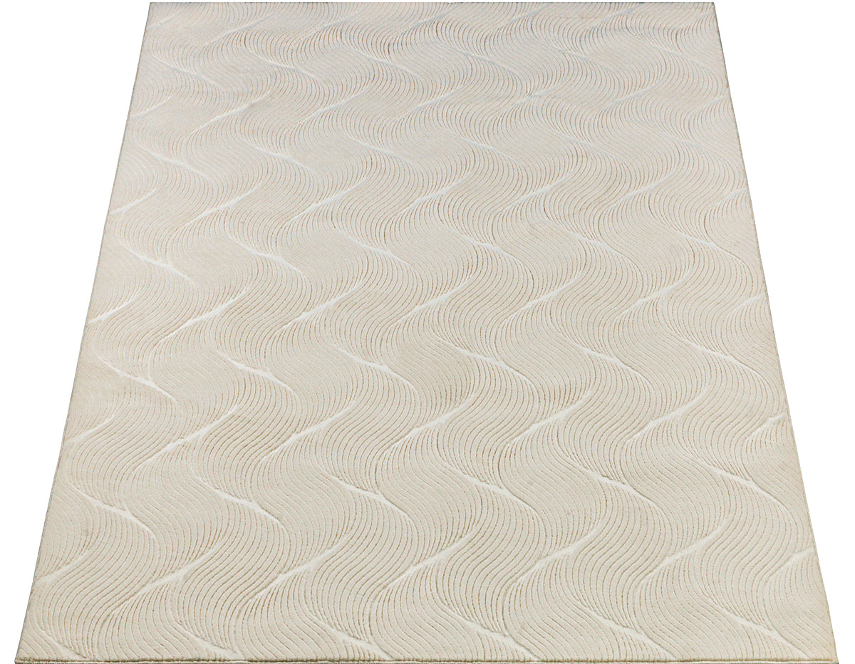 Vloerkleed Stilo 392 Crème – Geweven pool van 8 mm – detail van de crèmekleurige pool