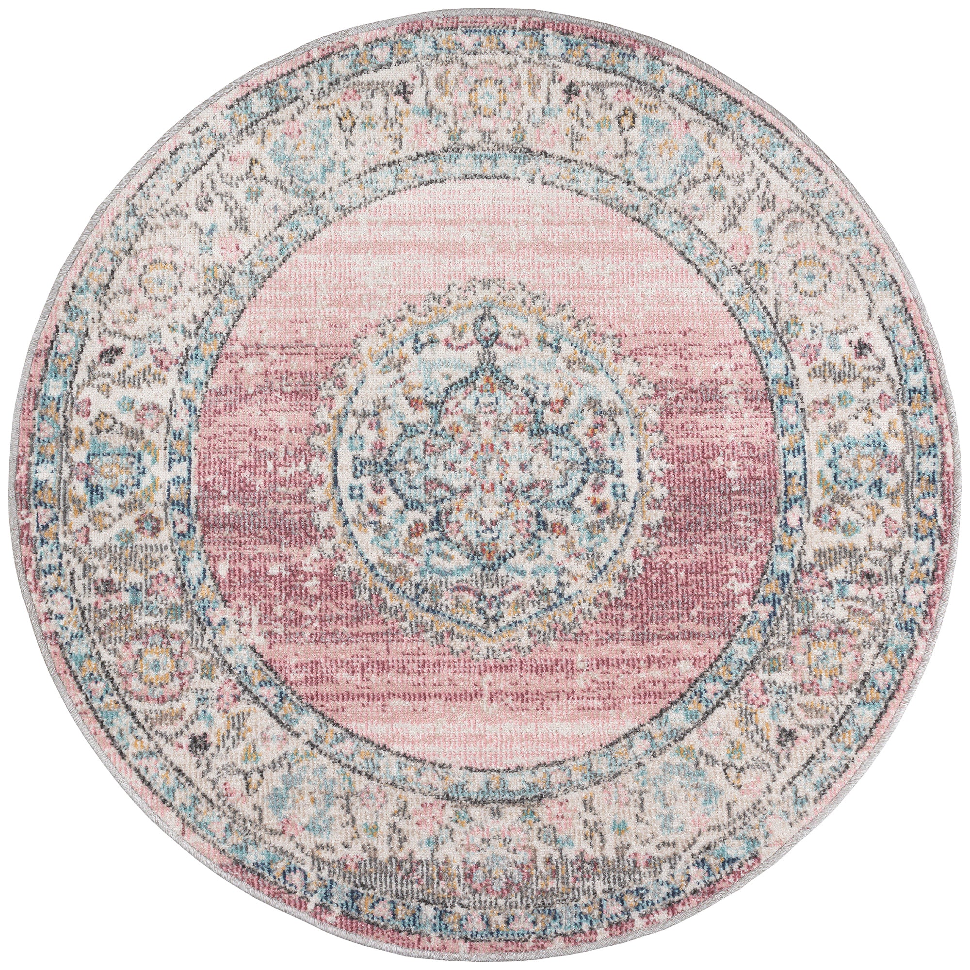Vloerkleed Salsa Roze – Weerbestendig terraskleed met juterug – detail van de geweven pool