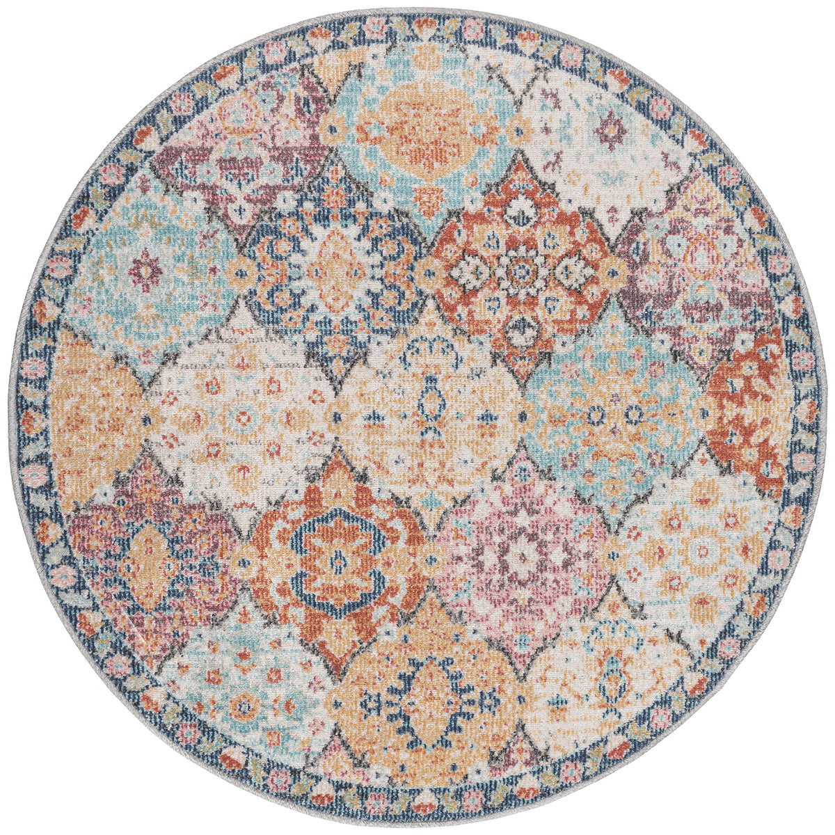 Vloerkleed Salsa Multicolour – Geweven kleurenmix voor buiten – detail van het kleurdessin