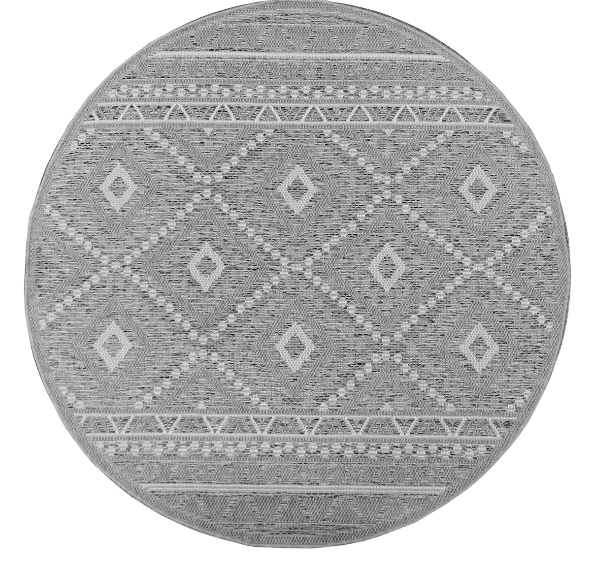 Vloerkleed Ottawa 22567 Grijs – Buitenkleed in Zeven Maten – detail van de grove structuur