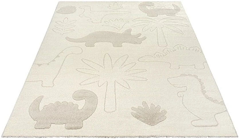 Karpet24 Alina Kids – Schattig Dino Vloerkleed voor Kleine Avonturiers Crème - Vooraanzicht