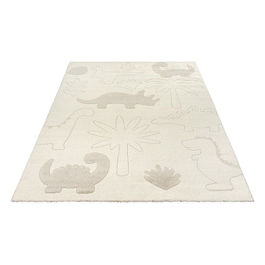 Karpet24 Alina Kids – Schattig Dino Vloerkleed voor Kleine Avonturiers Crème - Vooraanzicht