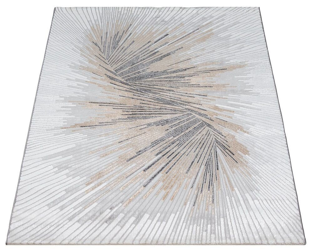 Karpet24 Creation Dynamic - Abstract Vloerkleed met Spiraaldesign in Grijs en Crème - Detail