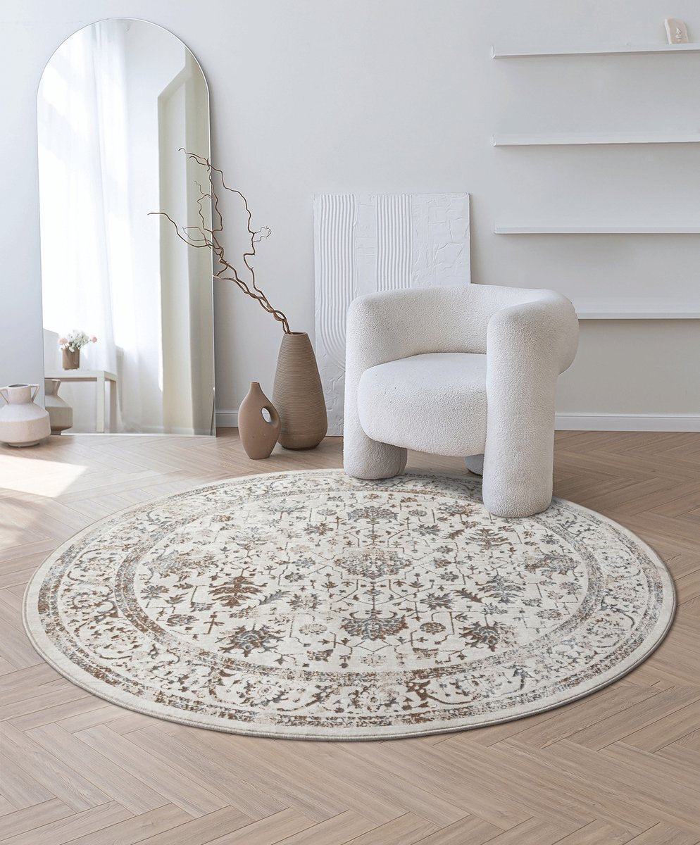 Karpet24 Creation - Luxe Crème Vloerkleed met Oosterse Stijl - Vooraanzicht