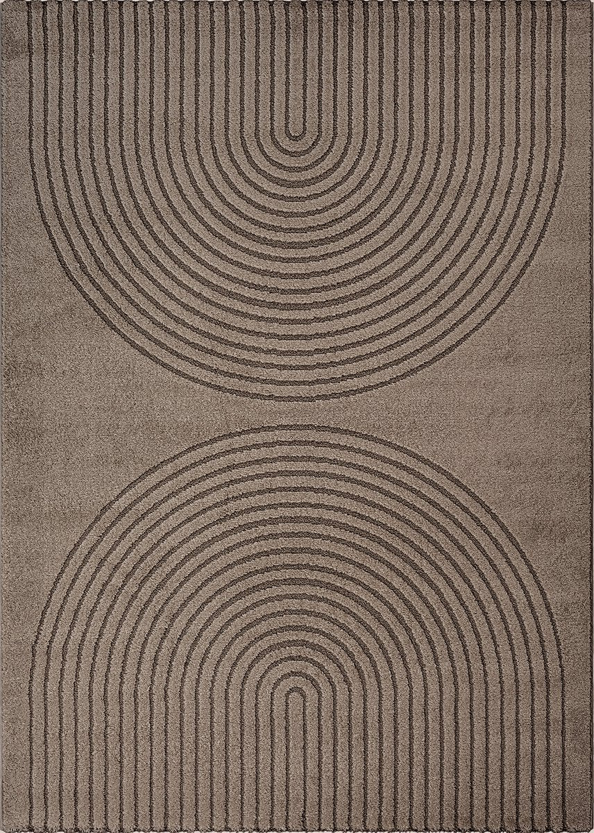Karpet24 Eclipse – Modern laagpolig vloerkleed, geometrisch patroon in bruin — hoek