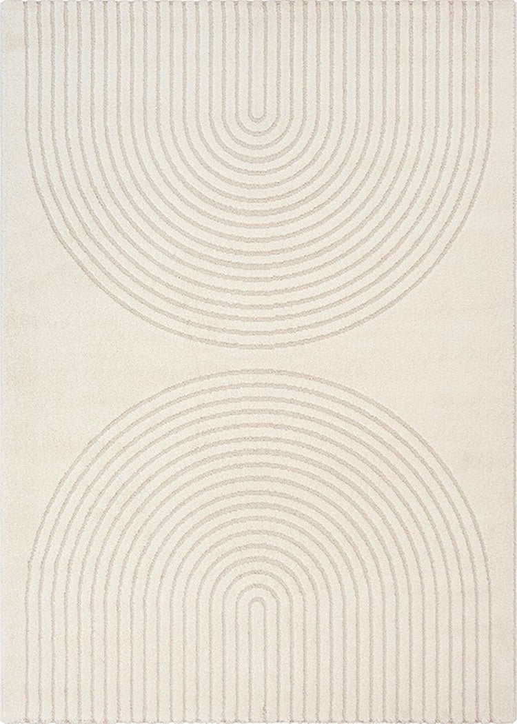 Karpet24 Eclipse – Modern laagpolig vloerkleed, geometrisch patroon in cream — detail weefsel