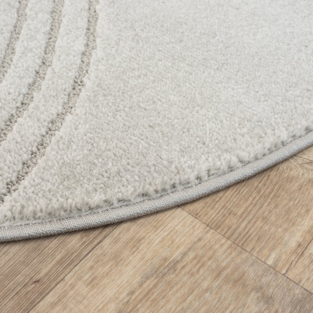Karpet24 Eclipse – Modern laagpolig vloerkleed, geometrisch patroon in grijs — hoek