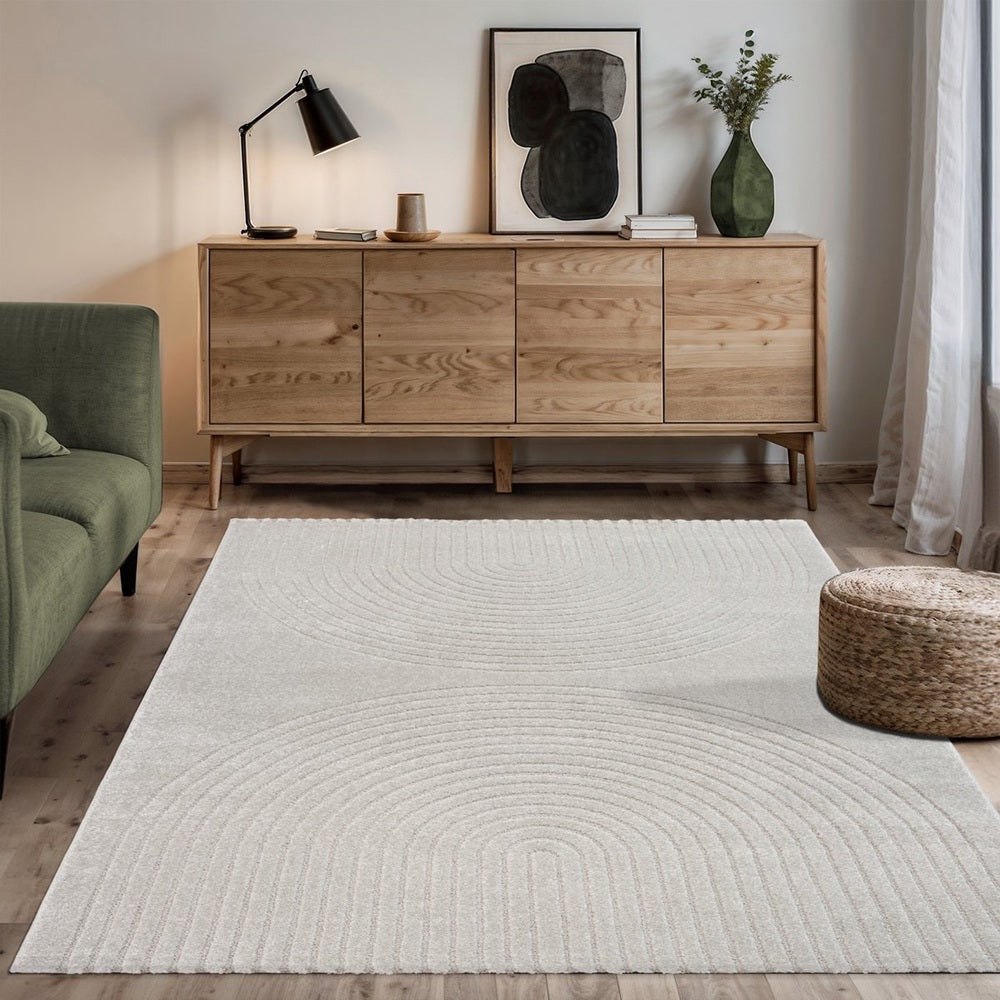 Karpet24 Eclipse – Modern laagpolig vloerkleed, geometrisch patroon in grijs — bovenaanzicht