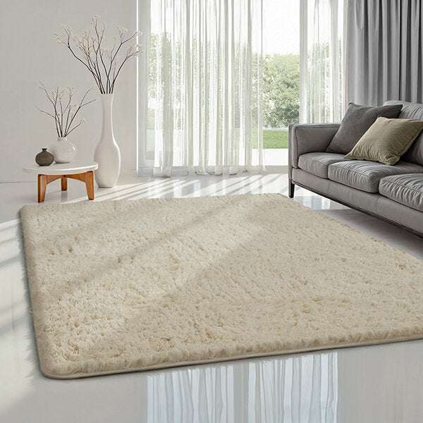 Karpet24 Fluffy Shaggy - Zacht Hoogpolig Vloerkleed, Onderhoudsarm, Beige — bovenaanzicht