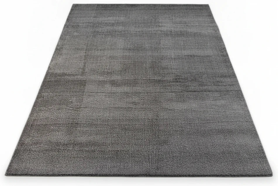 Karpet24 Loft – Luxe, Fluweelzacht Effen Vloerkleed in Antraciet, Modern & Stijlvol - Vooraanzicht