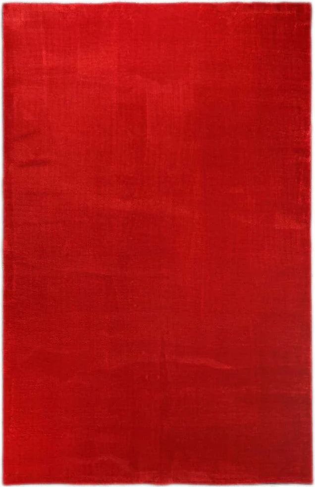 Karpet24 Loft – Luxe Fluweelzacht Effen Vloerkleed in Diep Rood, Modern & Stijlvol - Vooraanzicht
