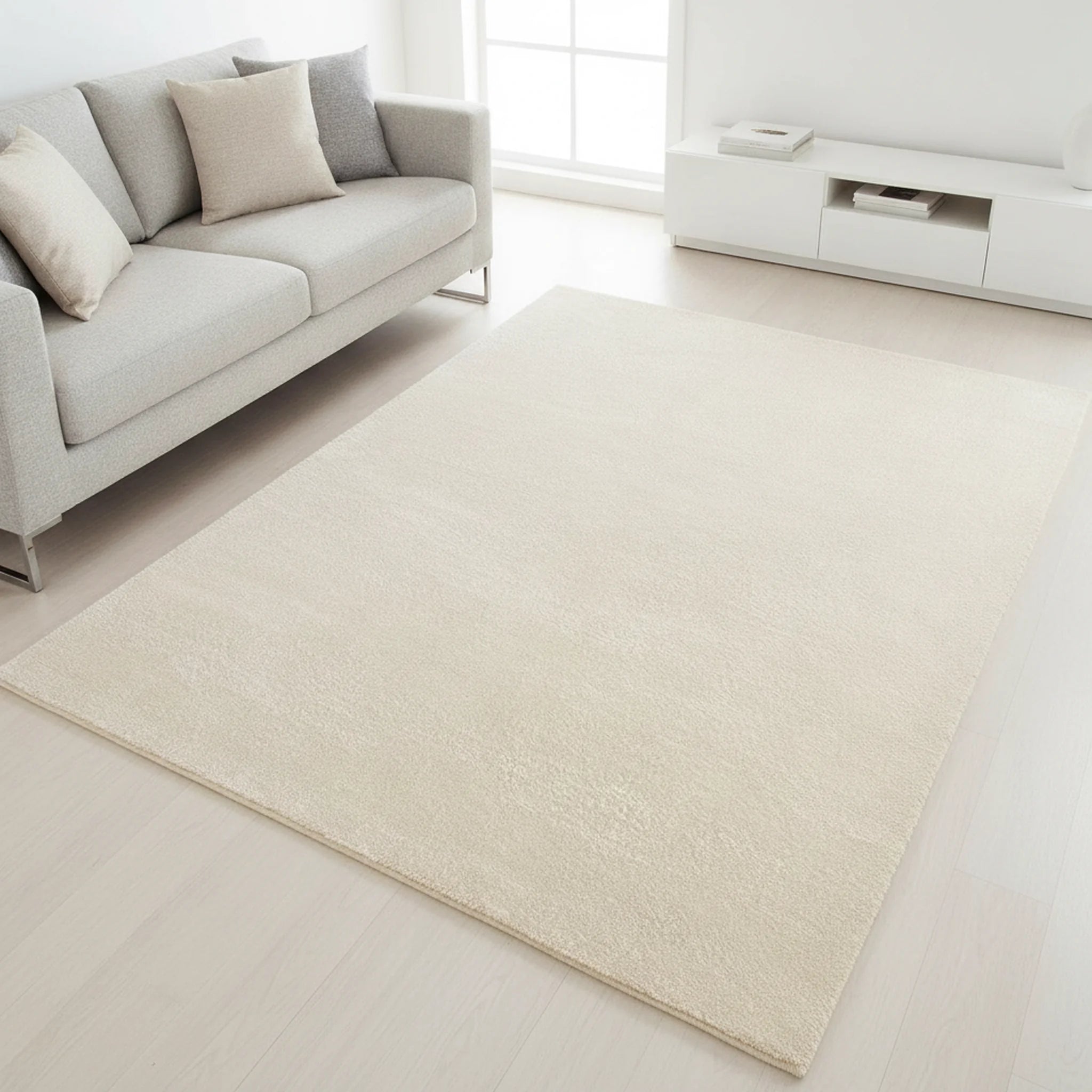 Vloerkleed Loft Washable Beige – Wasbaar Laagpolig - Sfeerbeeld