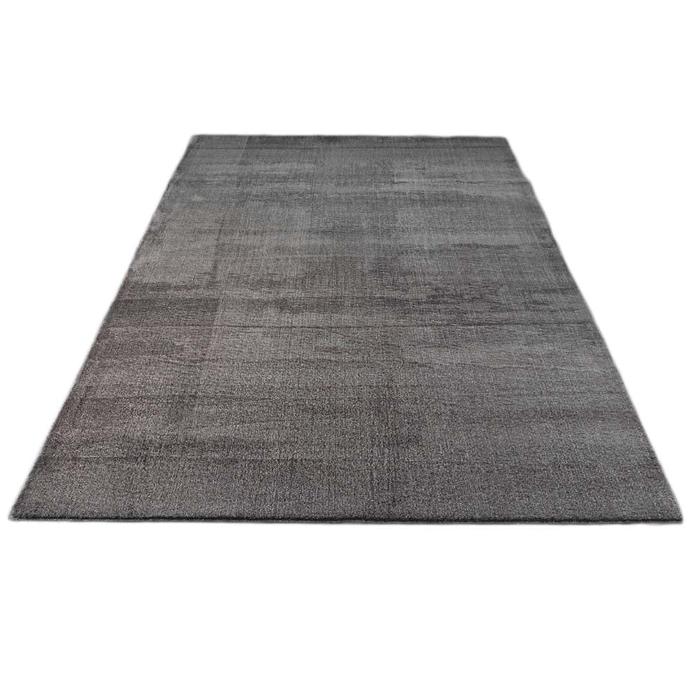 Karpet24 Loft – Luxe, Fluweelzacht Effen Vloerkleed in Antraciet, Modern & Stijlvol — bovenaanzicht