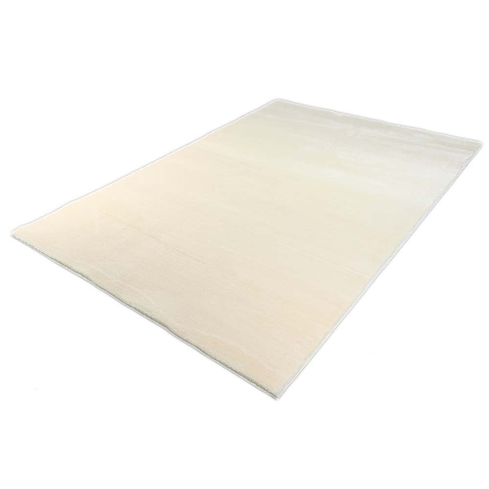 Karpet24 Loft – Luxe, Fluweelzacht Effen Vloerkleed in Cream, Modern & Stijlvol - Vooraanzicht