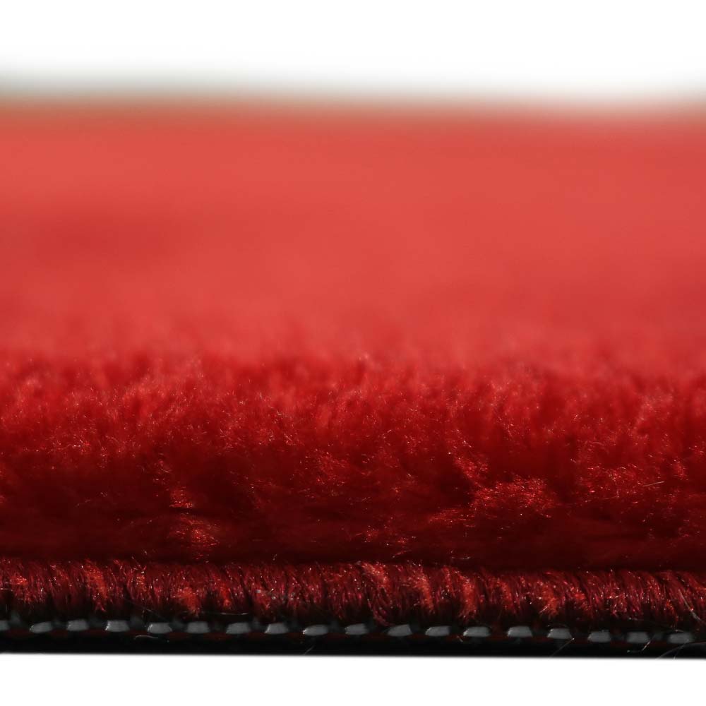 Karpet24 Loft – Luxe Fluweelzacht Effen Vloerkleed in Diep Rood, Modern & Stijlvol — bovenaanzicht