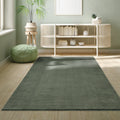 Karpet24 Loft – Luxe, Velvety-soft plain rug in Dark green, Modern & Stylish