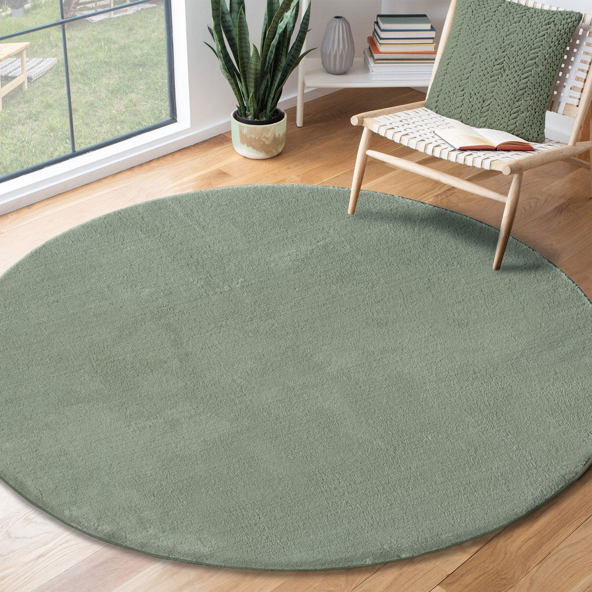 Karpet24 Loft – Luxe, Fluweelzacht Effen Vloerkleed in Mintgroen, Modern & Stijlvol - Vooraanzicht