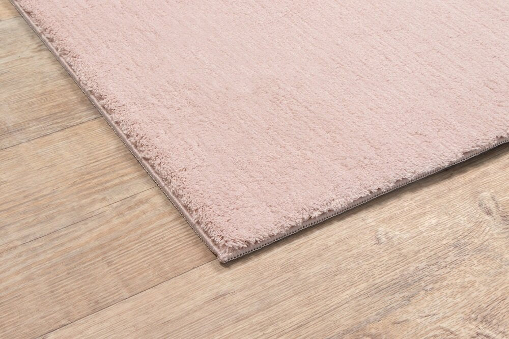 Karpet24 Loft – Luxe, Fluweelzacht Effen Vloerkleed in Roze-Blush, Modern & Stijlvol — bovenaanzicht