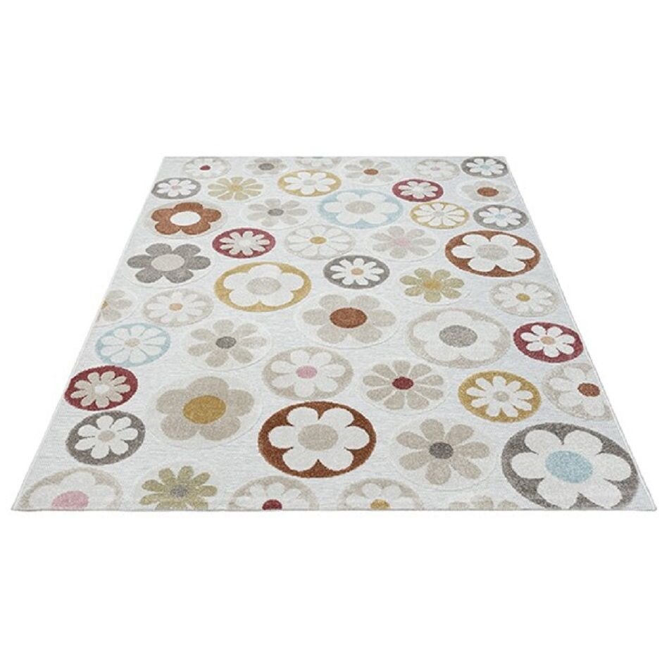 Karpet24 Mira – Stijlvol Buitentapijt met Vrolijk Bloemendesign voor Binnen & Buiten - Vooraanzicht