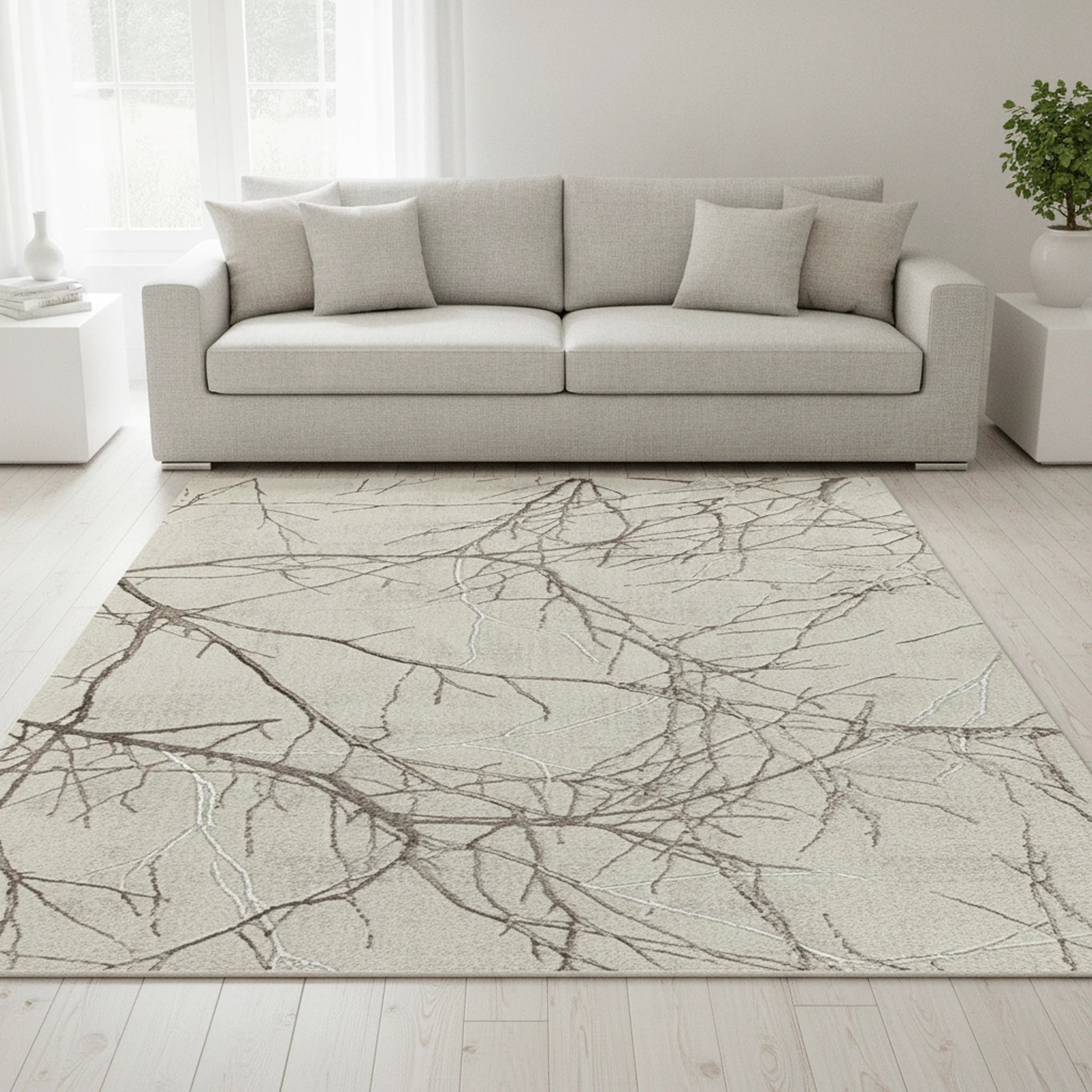 Vloerkleed Creation Beige Crème – Laagpolig Modern - Sfeerbeeld