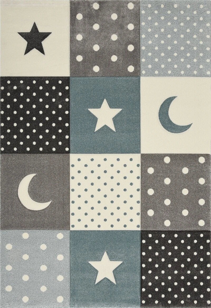 Vloerkleed Pastel Kids Blauw – Kindervloerkleed Zacht - Vooraanzicht