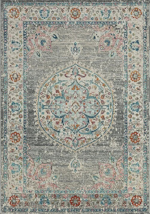 Karpet24 Salsa – Vintage Vloerkleed Grijs, Weerbestendig & UV-bestendig voor Binnen & Buiten - Vooraanzicht