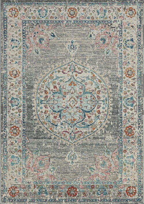 Karpet24 Salsa – Vintage Vloerkleed Grijs, Weerbestendig & UV-bestendig voor Binnen & Buiten - Vooraanzicht