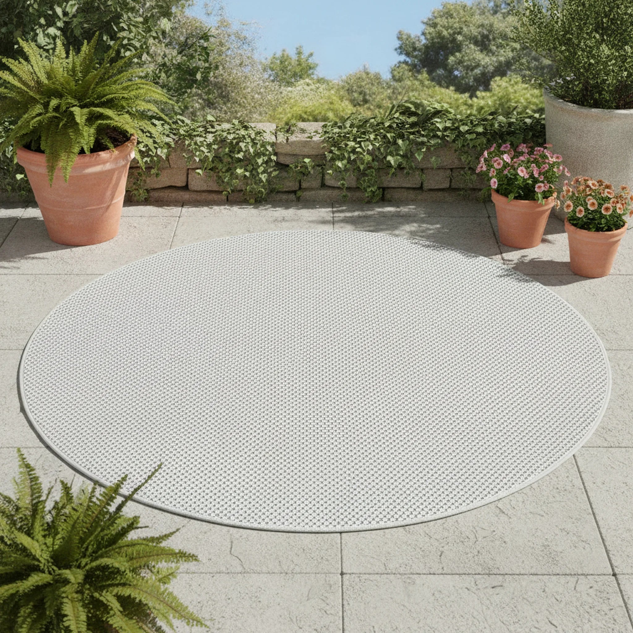 Karpet24 Sisal – Modern Effen Vloerkleed voor Binnen & Buiten, Cream - Sfeerbeeld