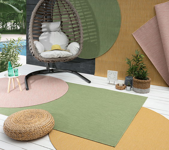Karpet24 Sisal – Modern Effen Vloerkleed voor Binnen & Buiten, Groen — detail weefsel