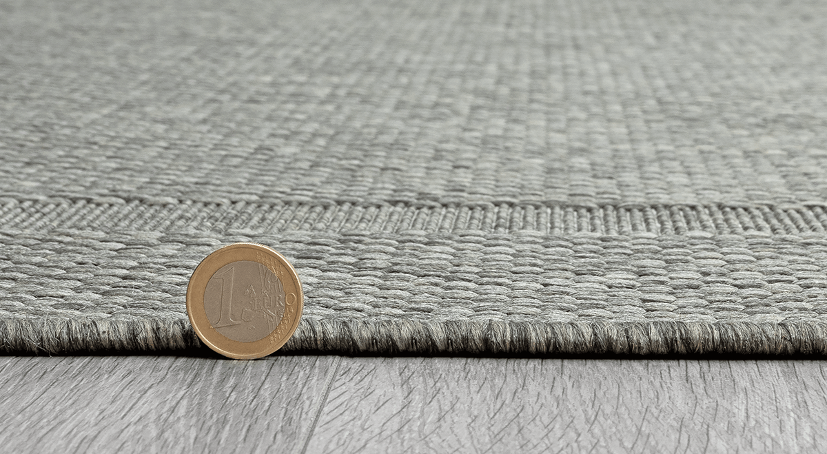 Karpet24 Sisal – Modern Laagpolig Vloerkleed voor Binnen & Buiten Antraciet — bovenaanzicht