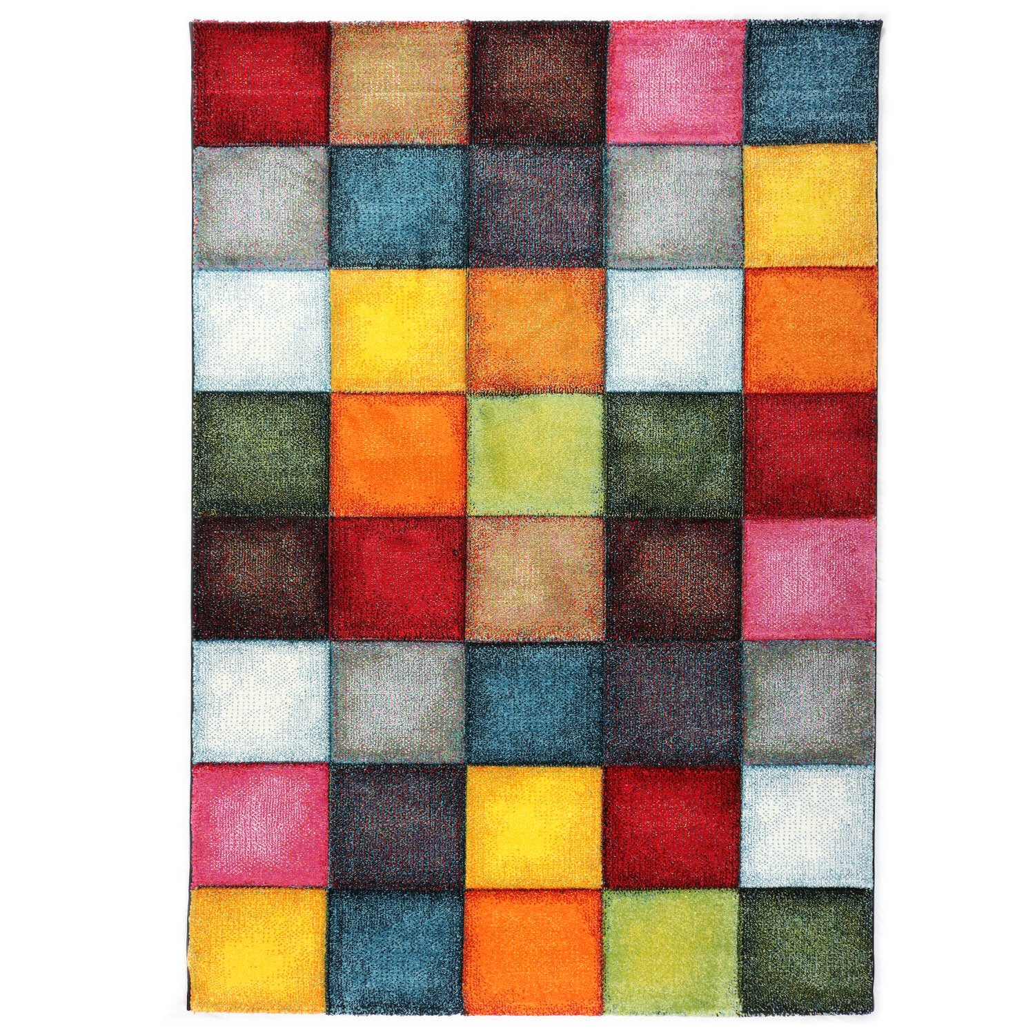 Karpet24 vloerkleed Belis - Modern Blokjesdesign - Kleurrijk & Stijlvol — hoek