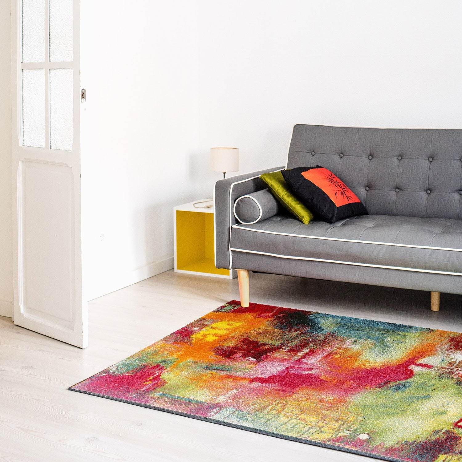 Karrpet24 Vloerkleed Belis Kleurrijk 20754 – Modern Abstract Design, Duurzaam en Geschikt voor Elke Ruimte — sfeerbeeld in interieur