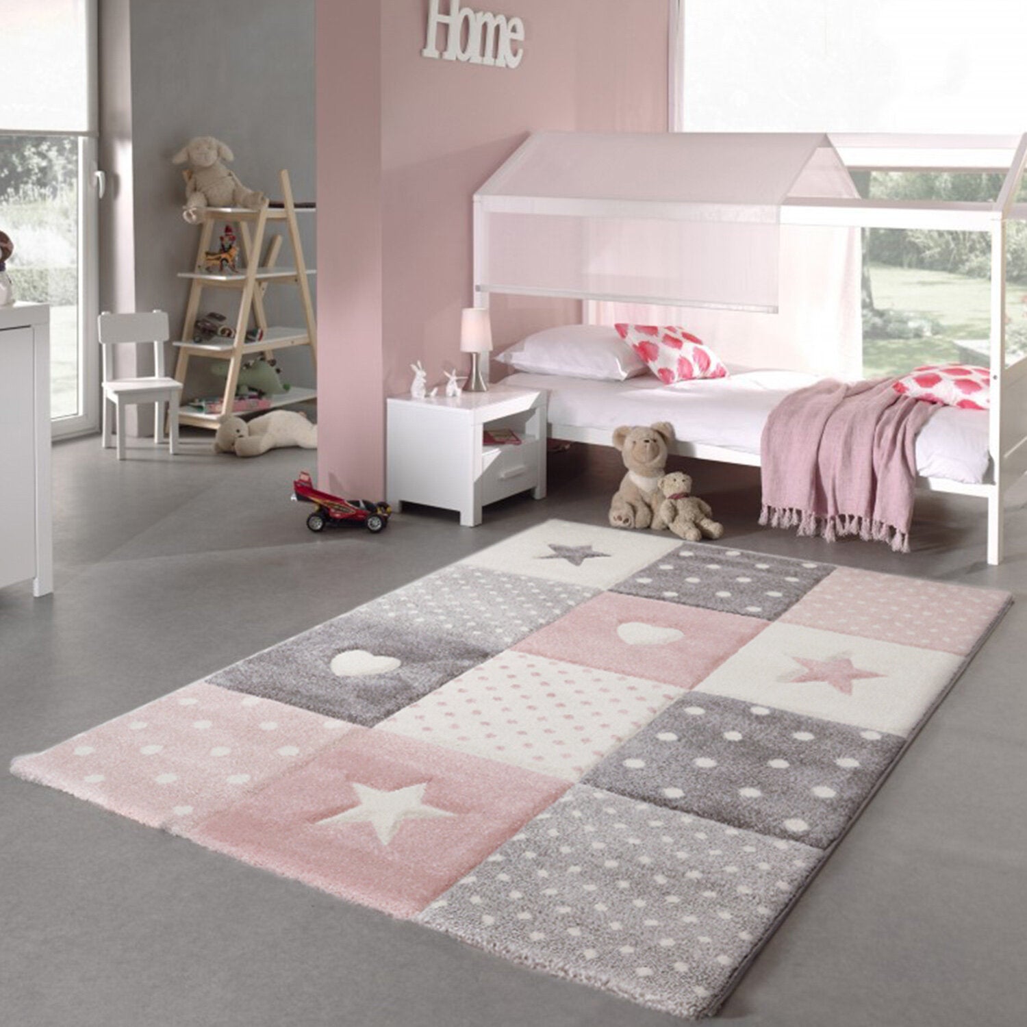 Merinos Kinderkamer Vloerkleed Roze - Detail