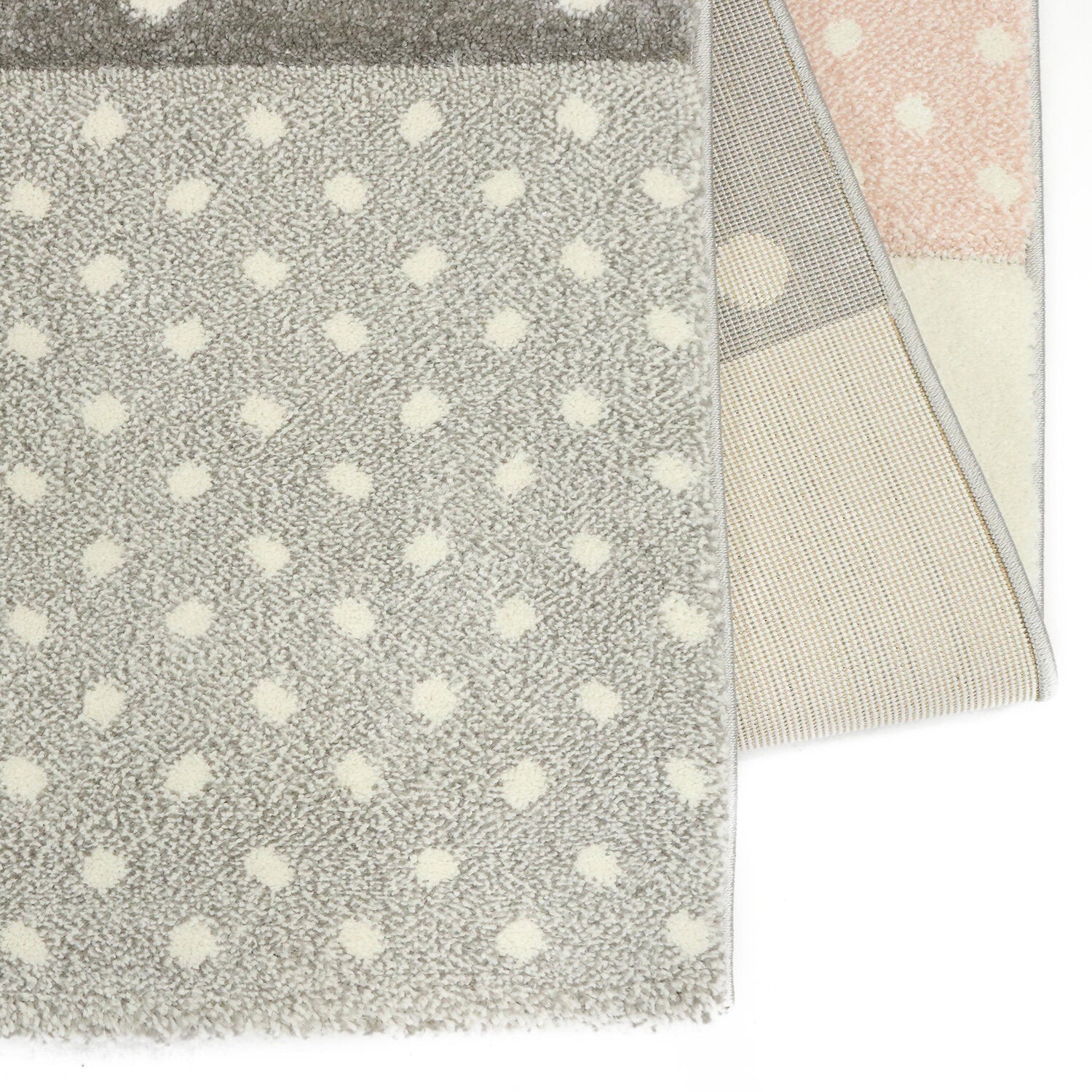 Merinos Kinderkamer Vloerkleed Roze — detail weefsel