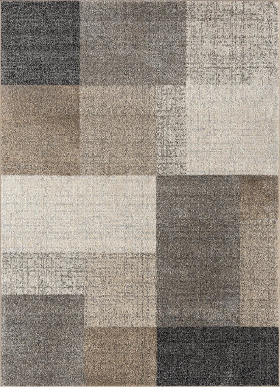 Modern Blokdesign Laagpolig Vloerkleed – Stijlvol, Warm & Tijdloos voor Elk Interieur - Vooraanzicht